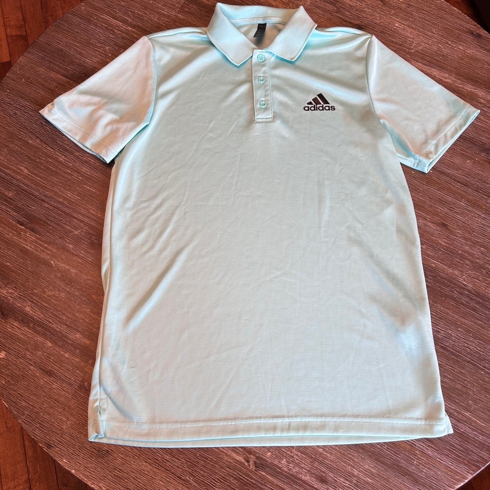 Adidas Golf Polo Mens Small‎ Mint Green Excellent Short Sleeve Mesh Performance